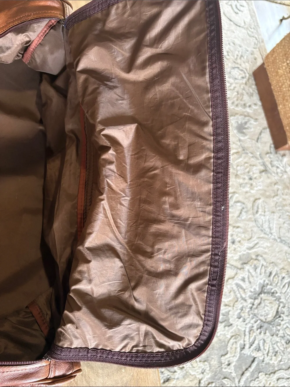 Leather Weekender Bag - Brown